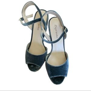 Ziti soho velvet platform wedge